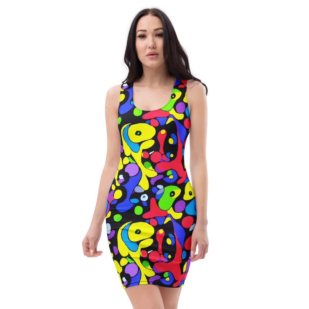 Miró's Mosaic on Bodycon Dress — Front