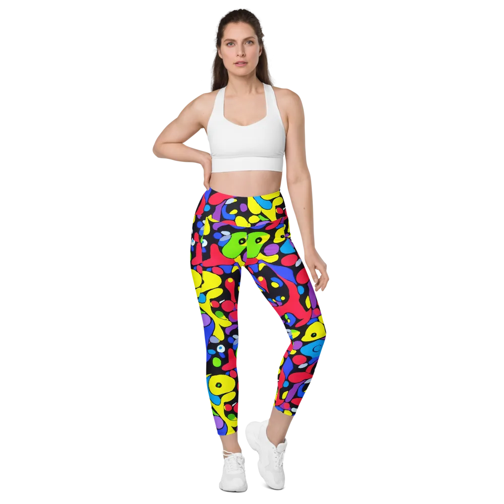 Miró's Mosaic on Leggings with Pockets — Front