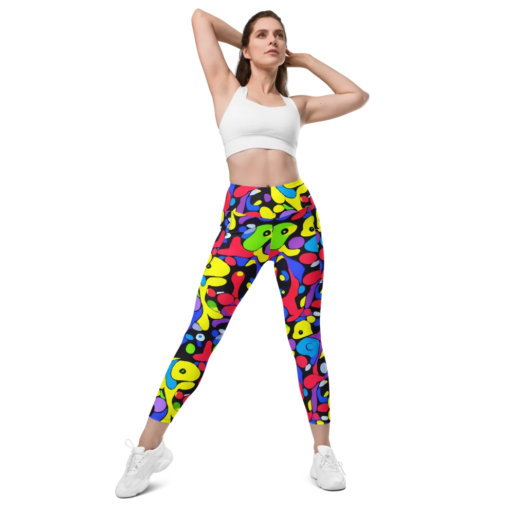 Miró's Mosaic on Leggings with Pockets — Front