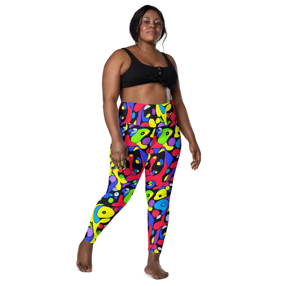Miró's Mosaic on Leggings with Pockets — Front