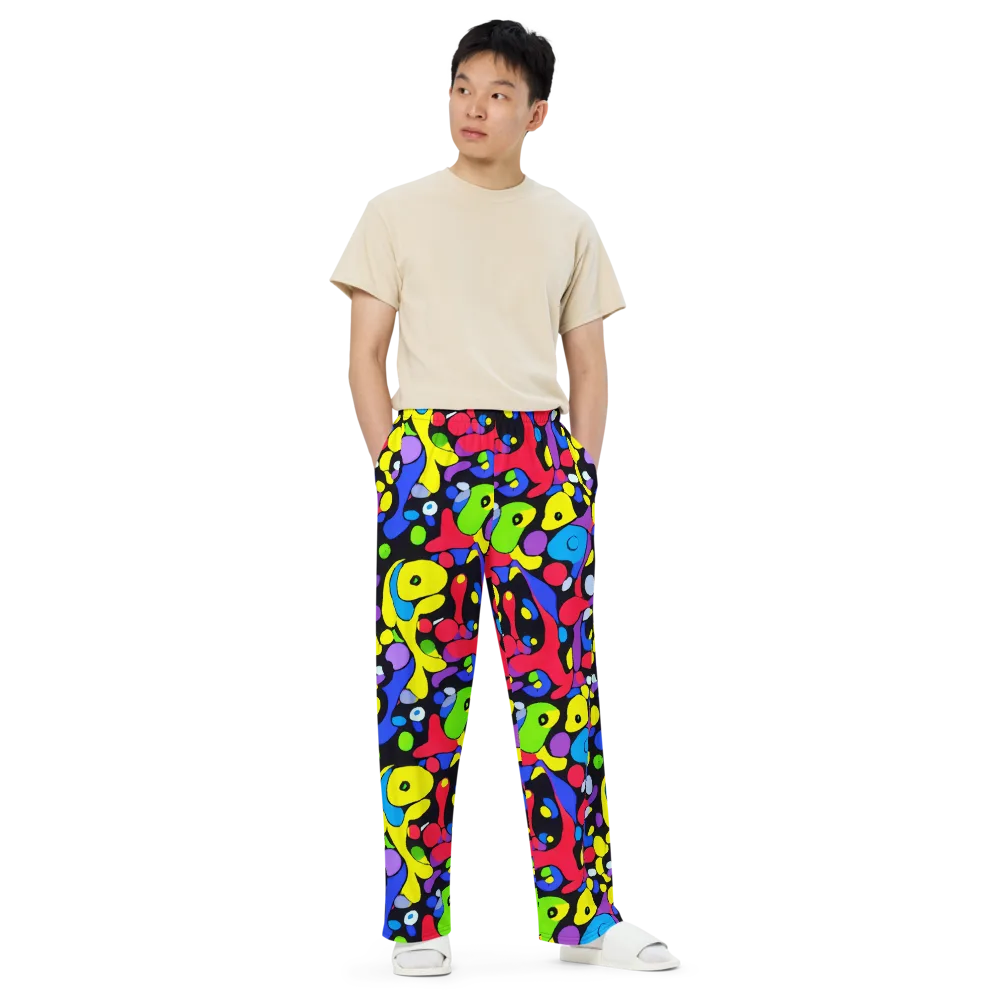 Miró's Mosaic on Wide-Leg Pants — Front
