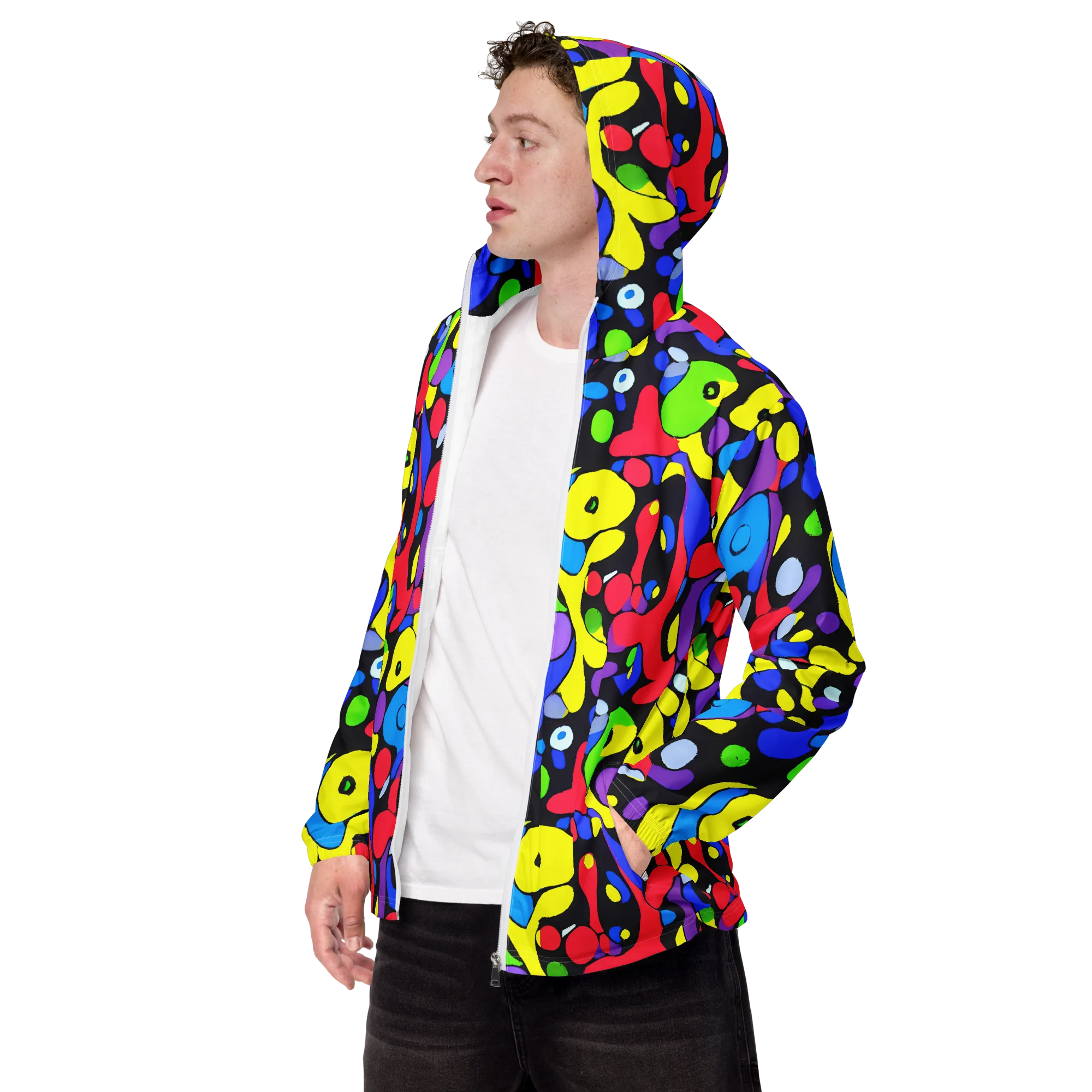 Miró's Mosaic on Men's Windbreaker — Left Front