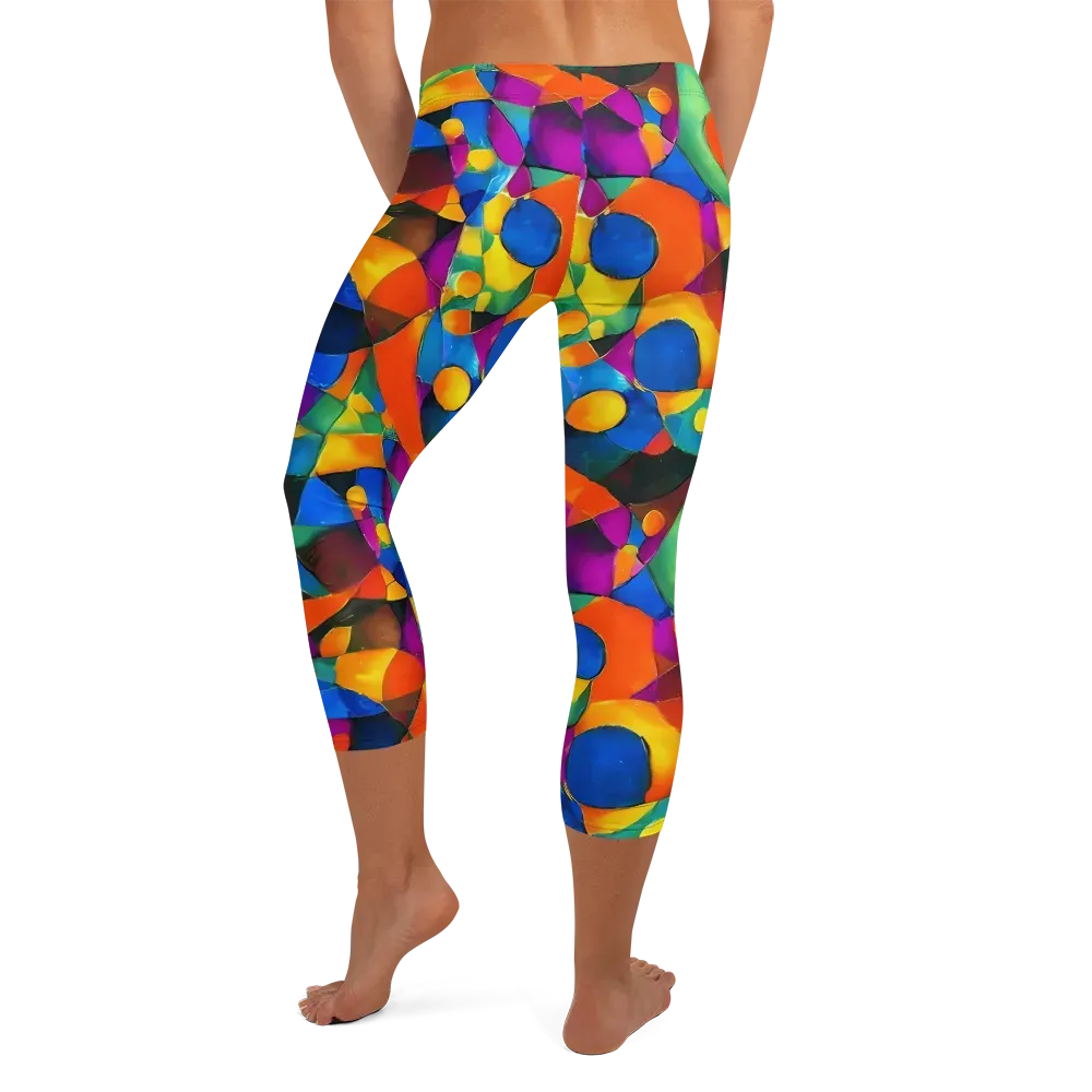 Galactic Jigsaw on Capri Leggings — Back