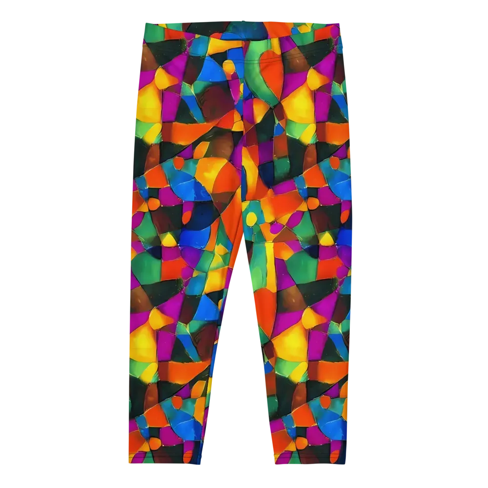 Galactic Jigsaw on Capri Leggings — Front