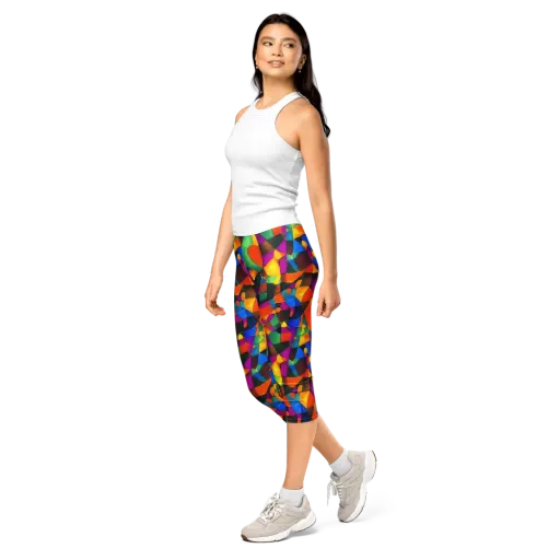 Galactic Jigsaw on a Capri Leggings