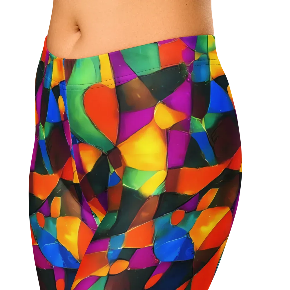 Galactic Jigsaw on Capri Leggings — Zoomed-in