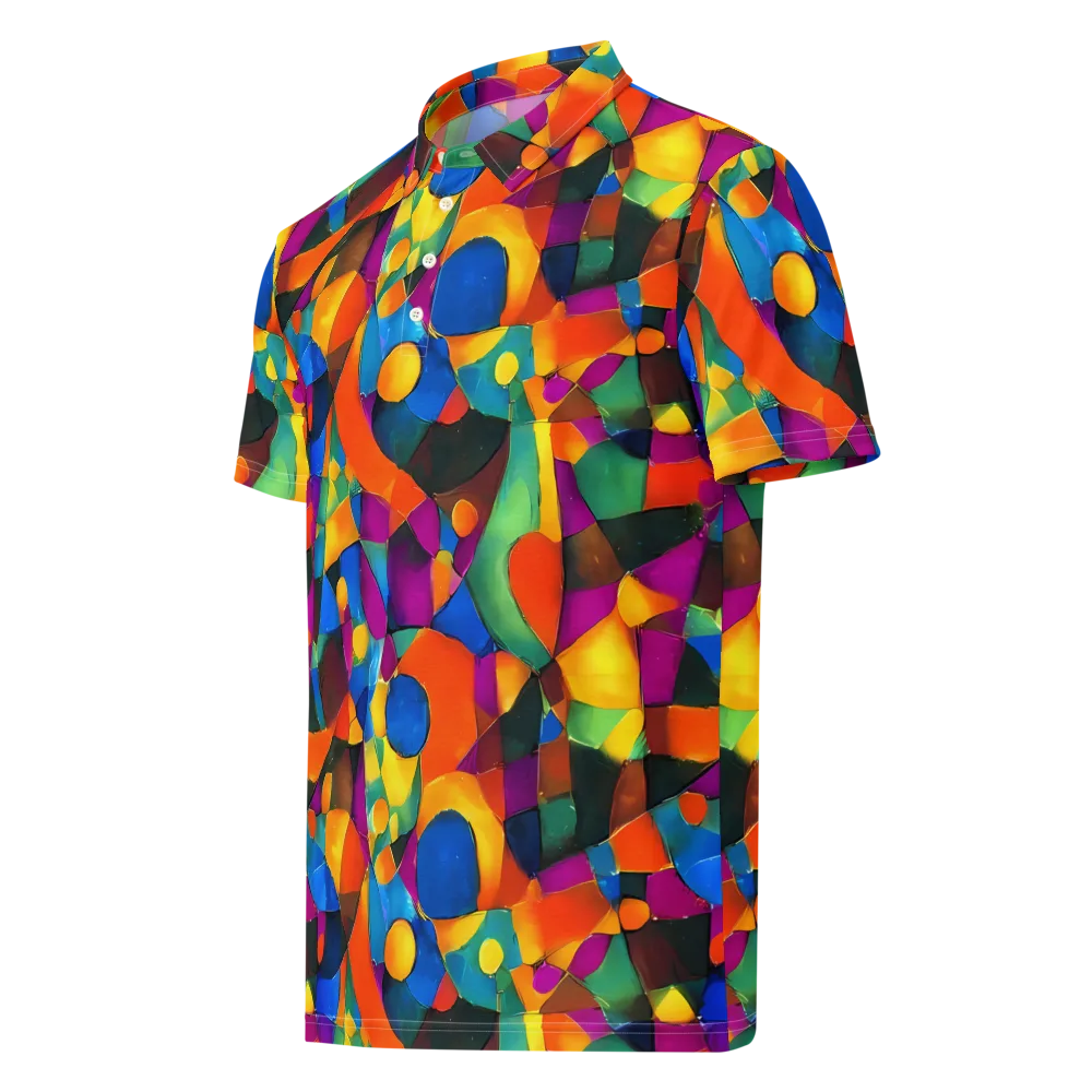 Galactic Jigsaw on Men's Slim Fit Polo Shirt — Left Front
