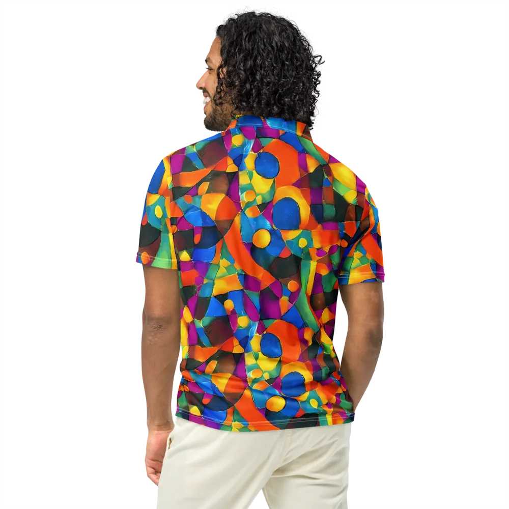 Galactic Jigsaw on Men's Slim Fit Polo Shirt — Back
