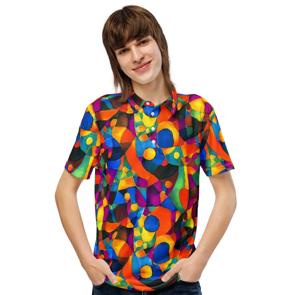 Galactic Jigsaw on Men's Slim Fit Polo Shirt — Front
