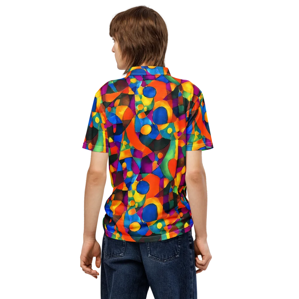Galactic Jigsaw on Men's Slim Fit Polo Shirt — Back