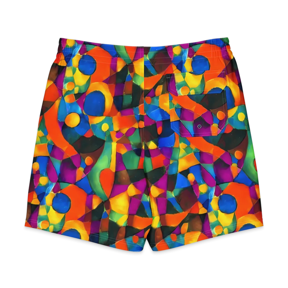 Galactic Jigsaw on Men's Board Shorts — Back