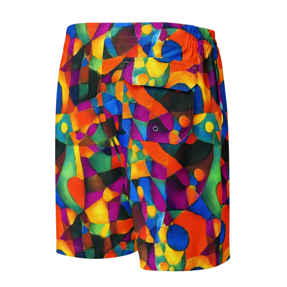 Galactic Jigsaw on Men's Board Shorts — Back
