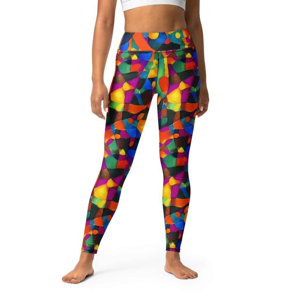 Galactic Jigsaw on Yoga Leggings — Front