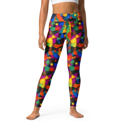 Galactic Jigsaw on a Yoga Leggings
