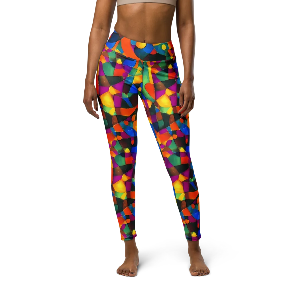 Galactic Jigsaw on Yoga Leggings — Front
