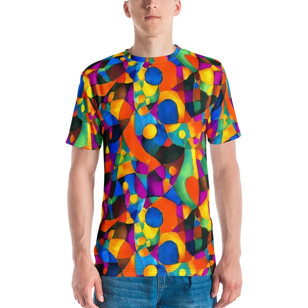 Galactic Jigsaw on Men's Crew Neck T-Shirt — Front