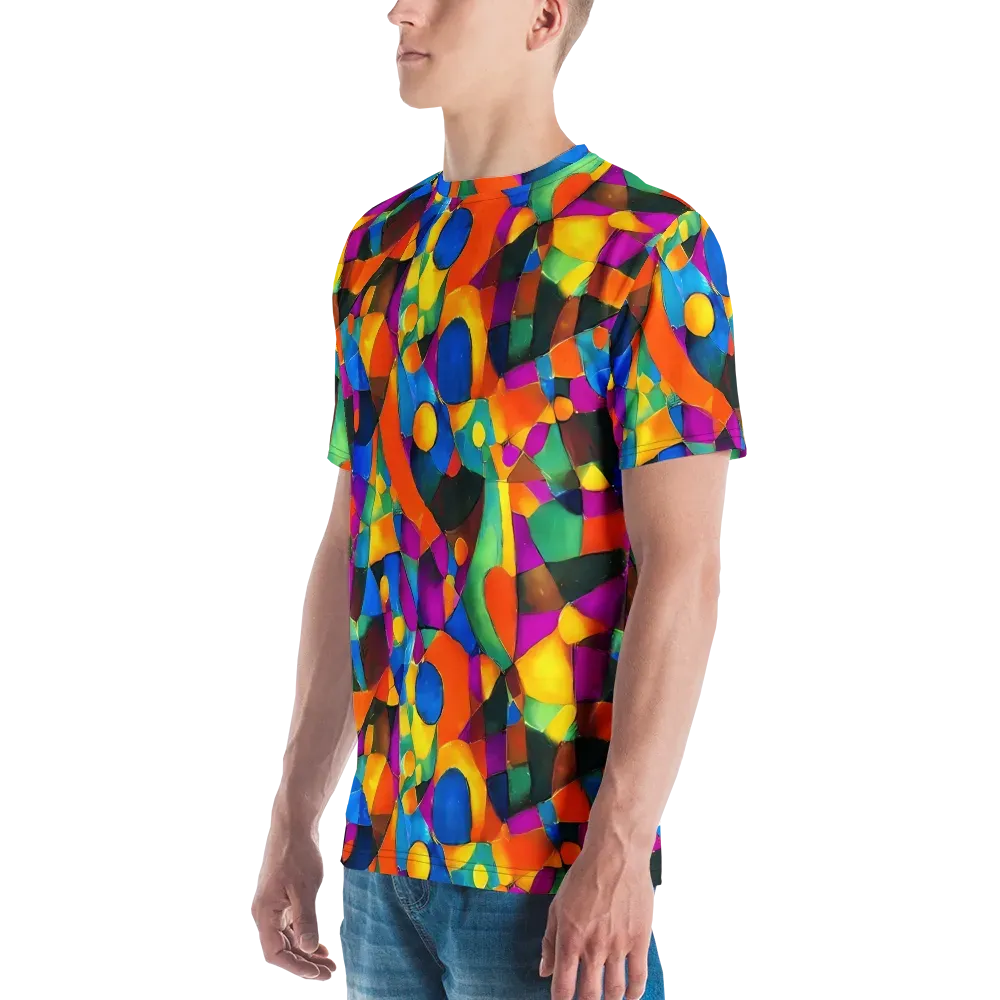 Galactic Jigsaw on Men's Crew Neck T-Shirt — Left