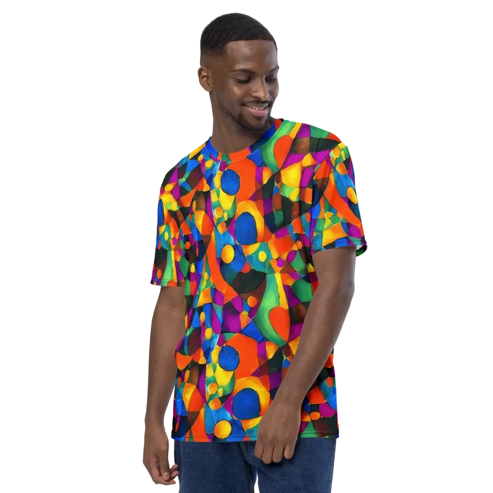 Galactic Jigsaw on Men's Crew Neck T-Shirt — Left
