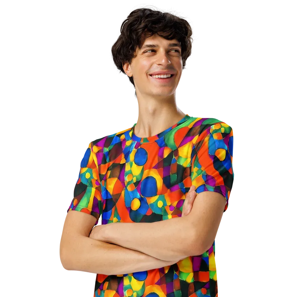 Galactic Jigsaw on Men's Crew Neck T-Shirt — Left Front