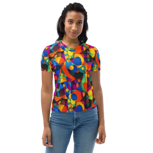 Galactic Jigsaw on a Women's Crew Neck T-Shirt