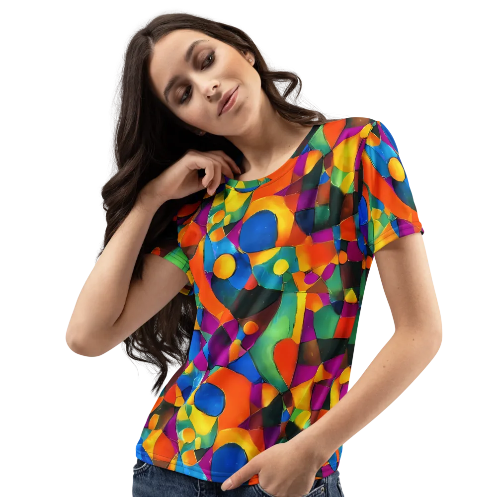 Galactic Jigsaw on Women's Crew Neck T-Shirt — Left Front