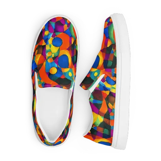 Galactic Jigsaw on a Men's Slip-On Canvas Shoes