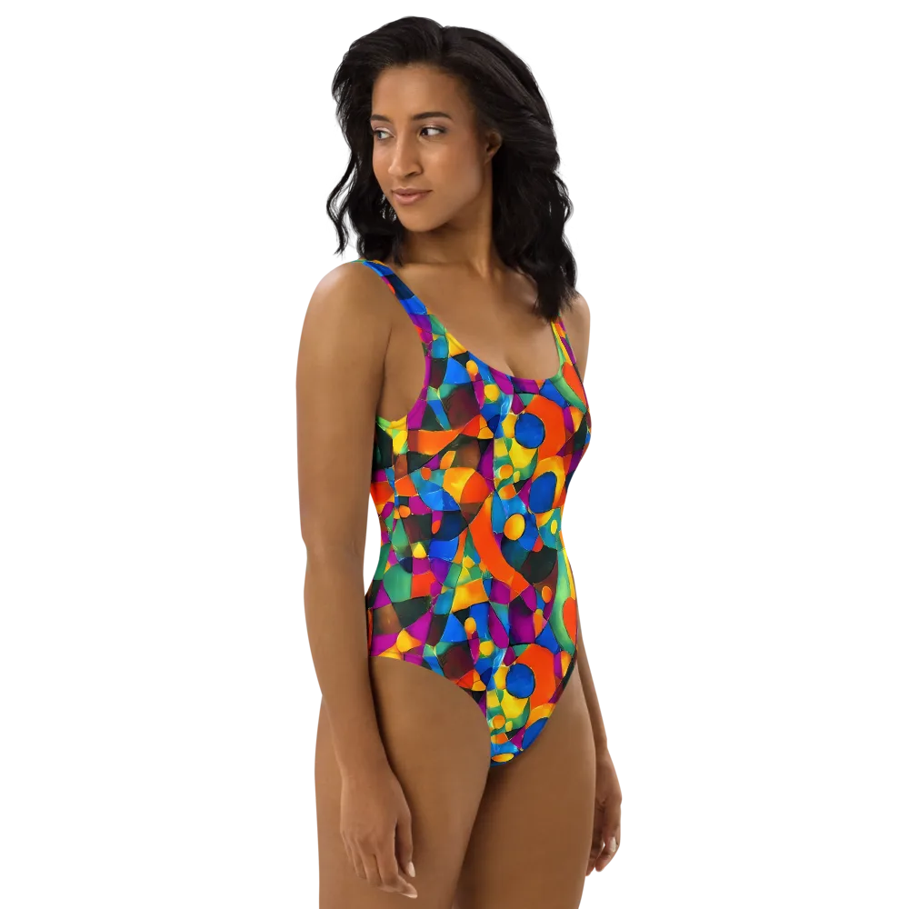 Galactic Jigsaw on One-Piece Swimsuit — Right
