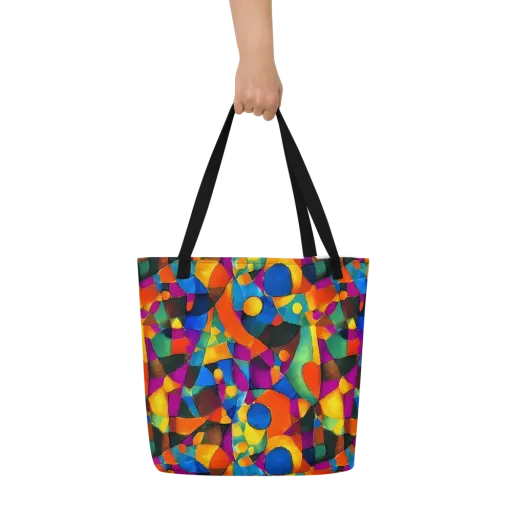 Galactic Jigsaw on a Large Tote Bag W/ Pocket