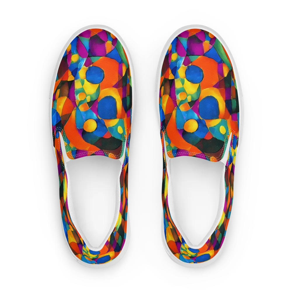 Galactic Jigsaw on Women's Slip-On Canvas Shoes — Front