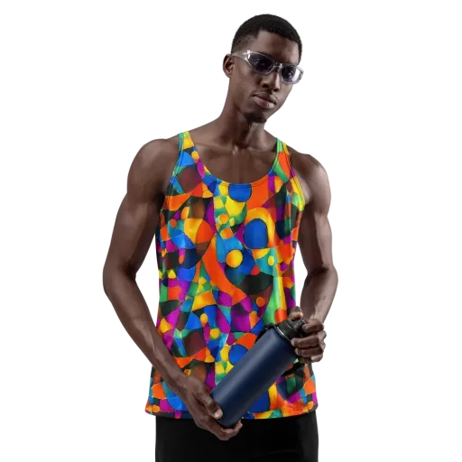 Galactic Jigsaw on a Men's Tank Top