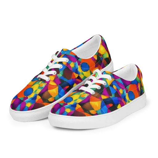 Galactic Jigsaw on a Men's Lace-Up Canvas Shoes