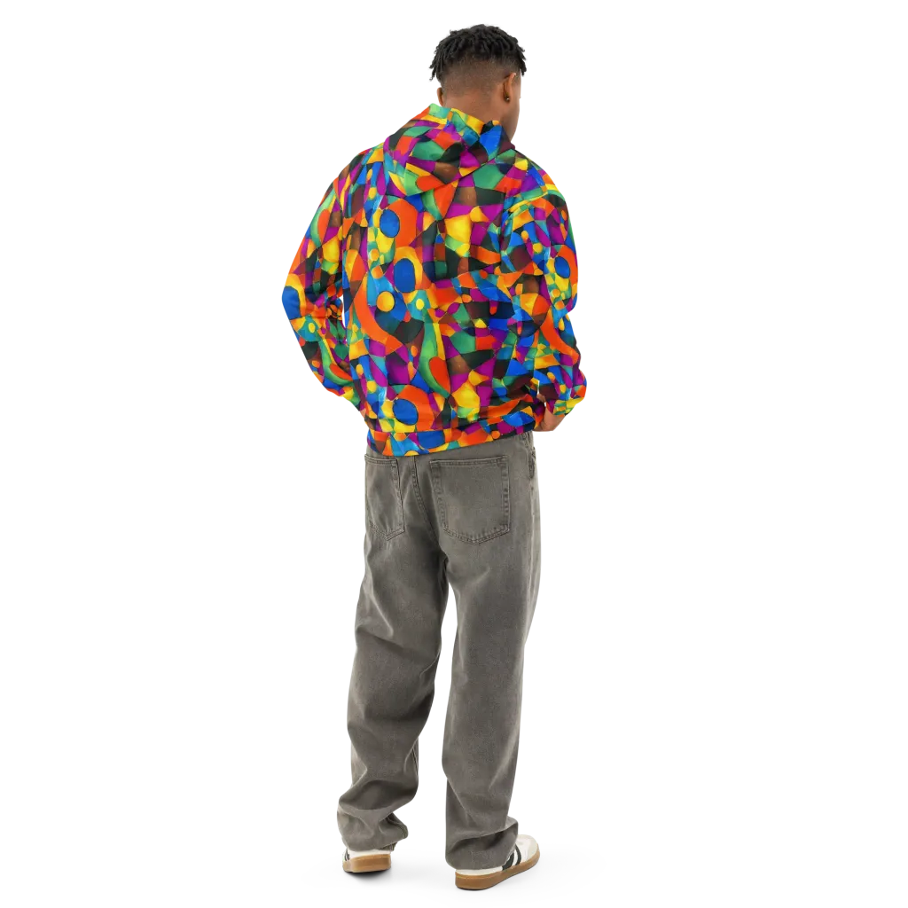 Galactic Jigsaw on Cotton Hoodie — Back