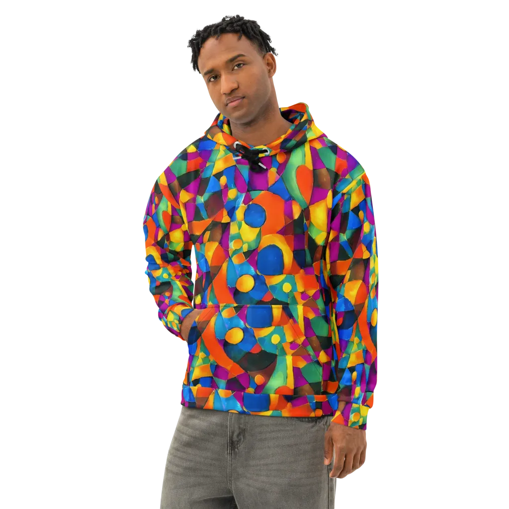 Galactic Jigsaw on Cotton Hoodie — Left Front
