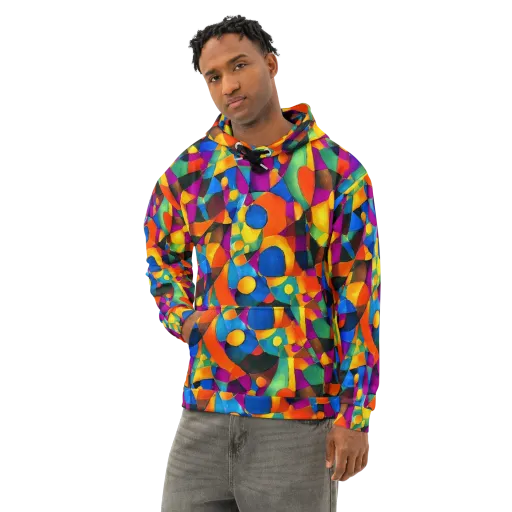 Galactic Jigsaw on a Cotton Hoodie