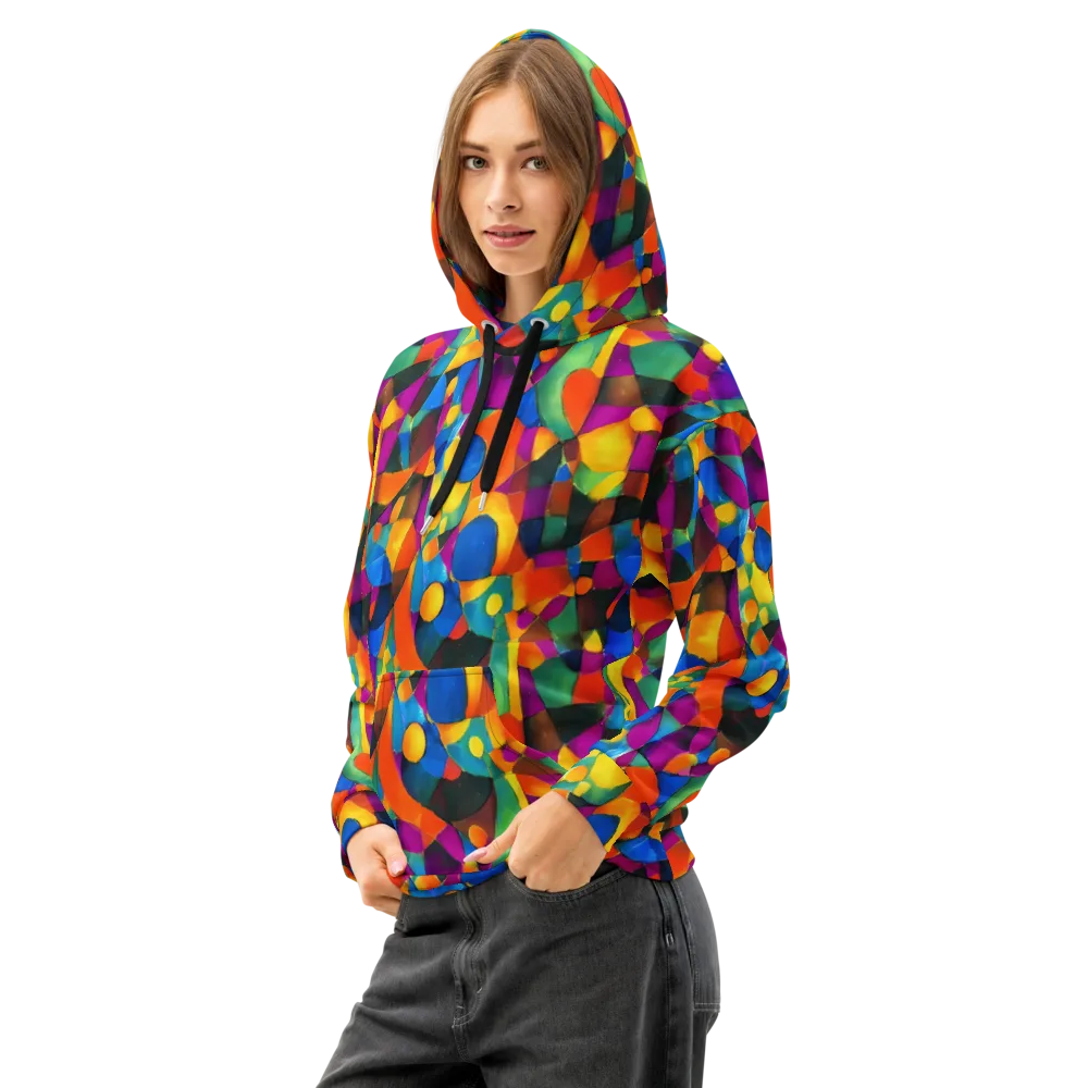 Galactic Jigsaw on Cotton Hoodie — Left Front