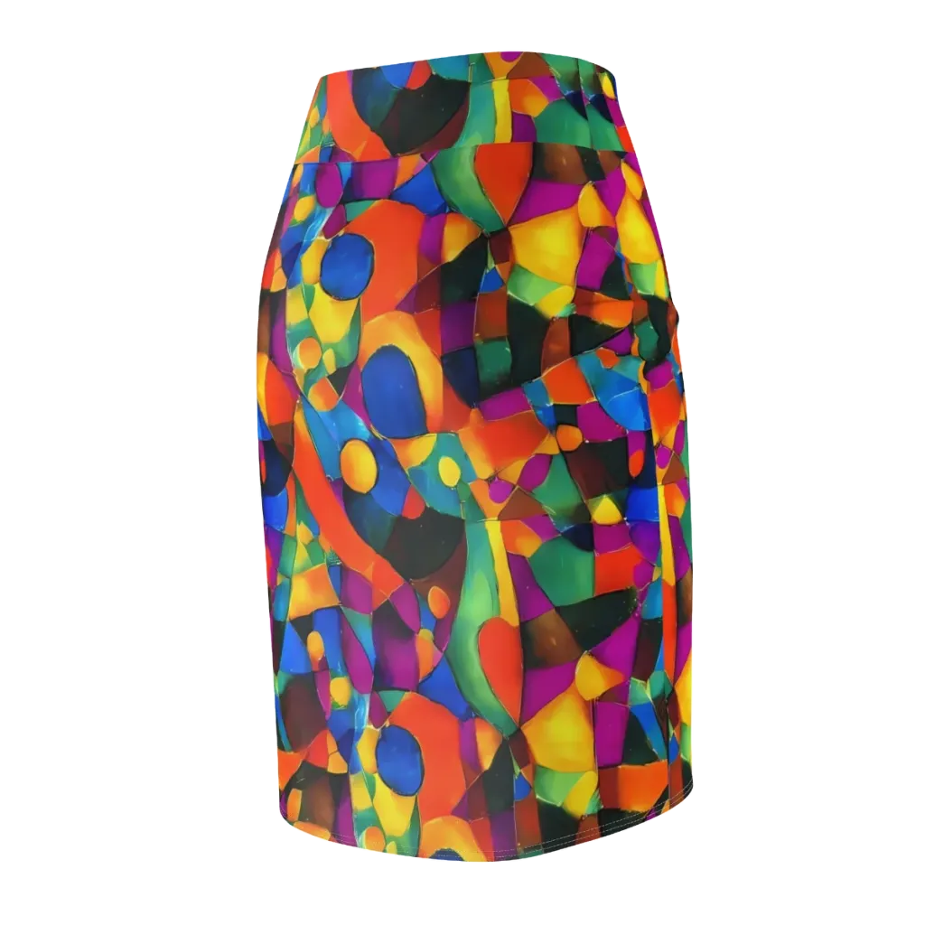 Galactic Jigsaw on Pencil Skirt — Back Side