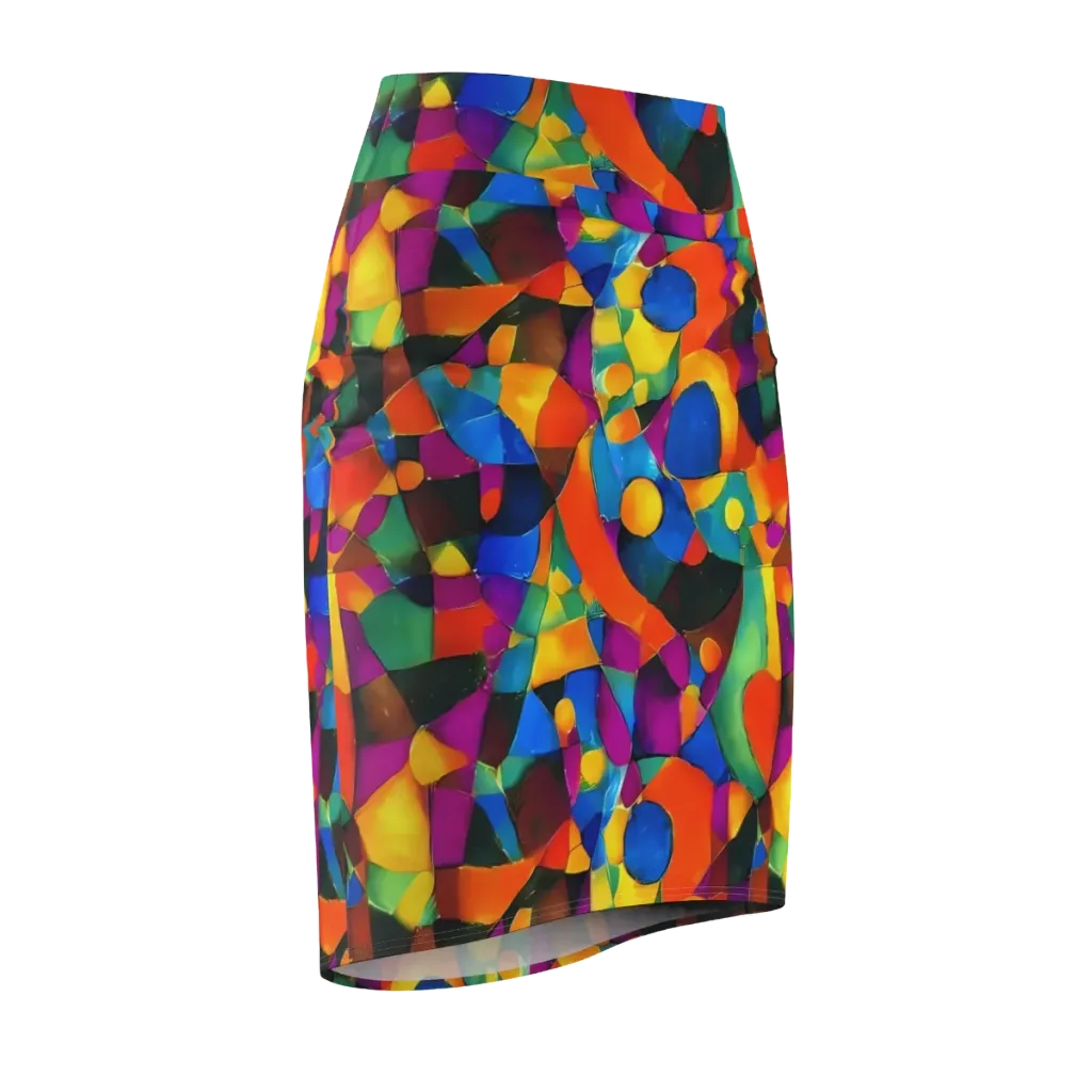 Galactic Jigsaw on Pencil Skirt — Front Side
