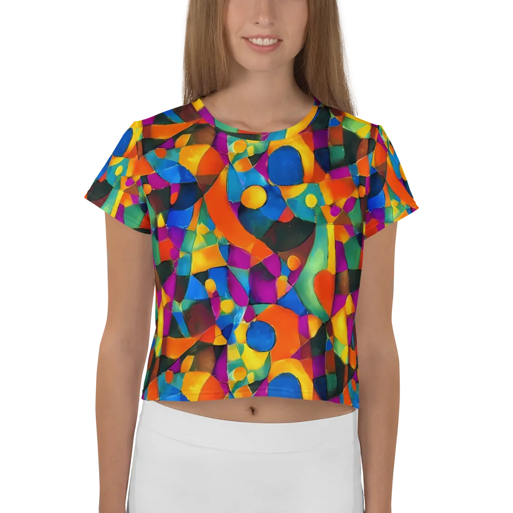 Galactic Jigsaw on Crop Tee — Front