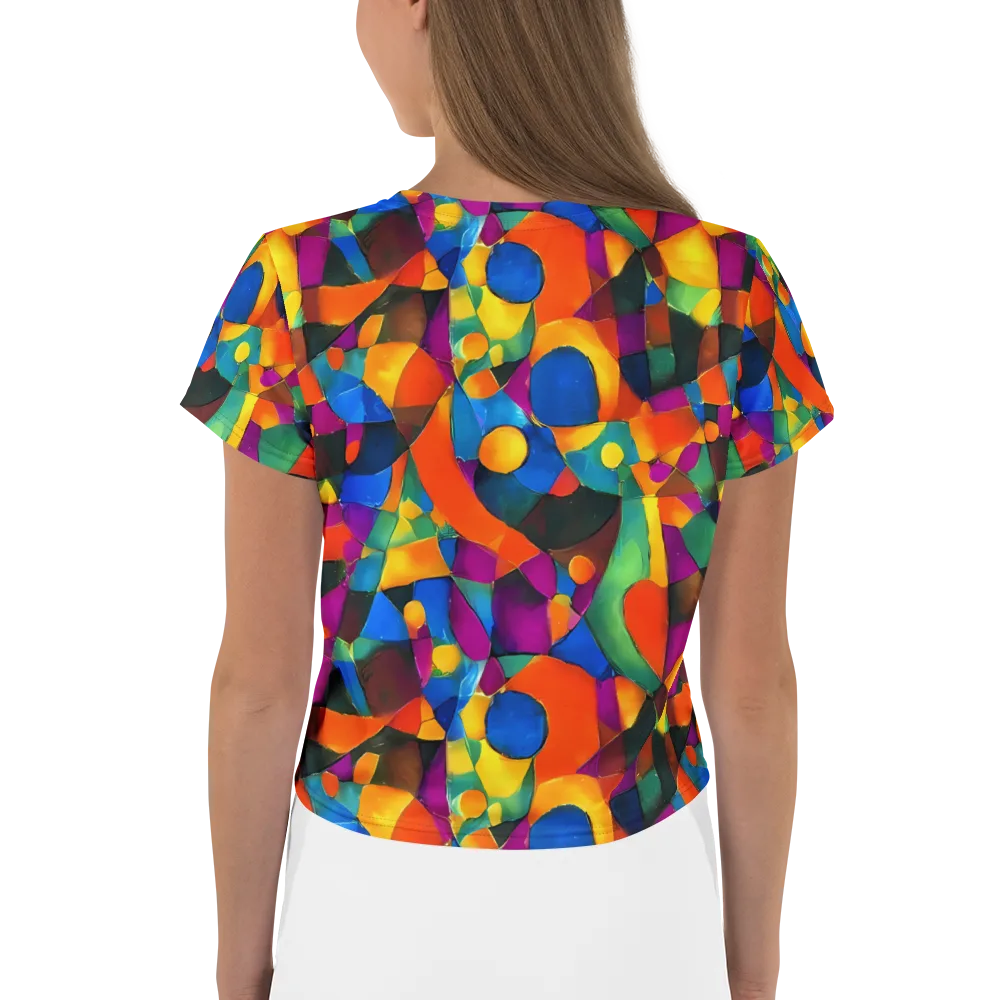 Galactic Jigsaw on Crop Tee — Back
