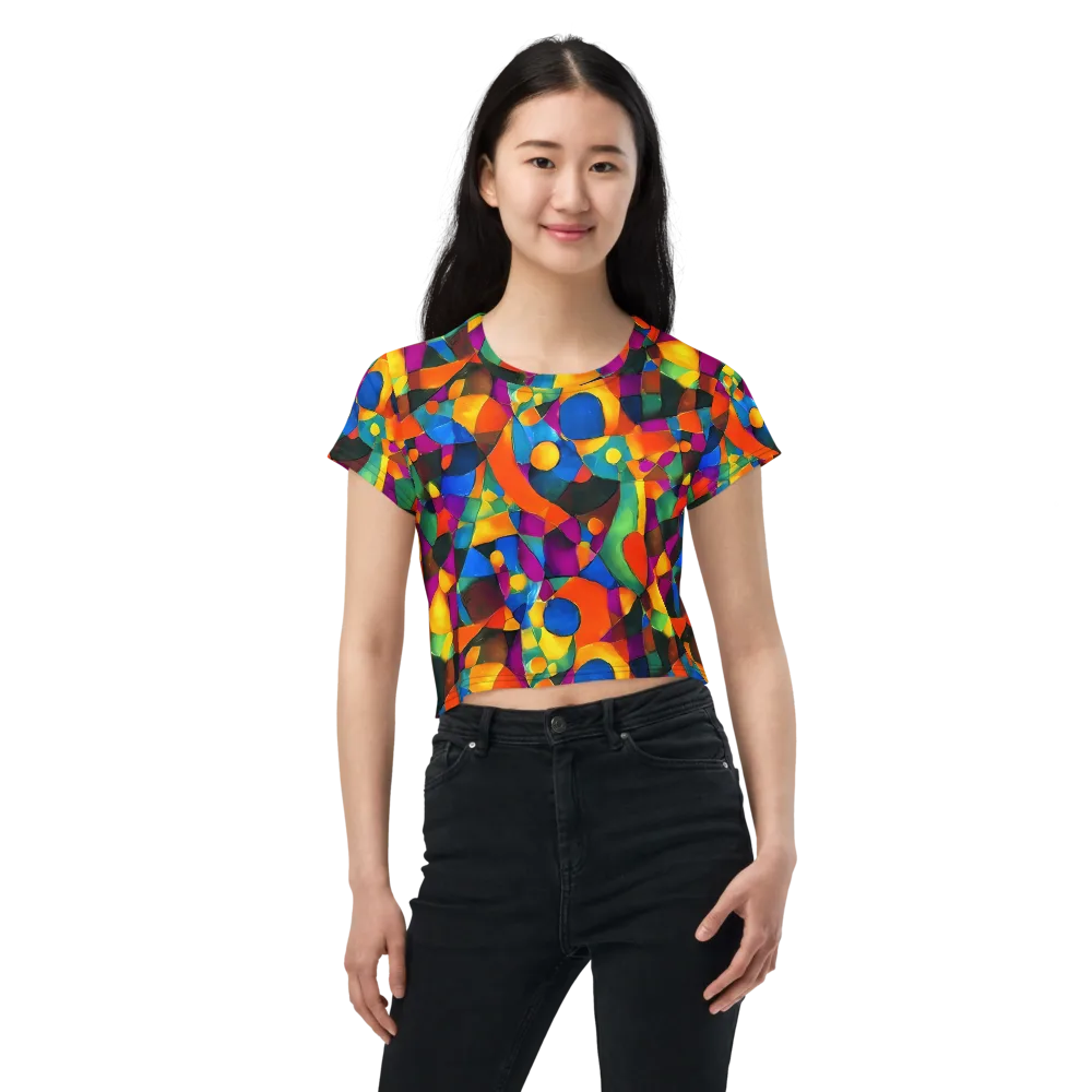 Galactic Jigsaw on Crop Tee — Front