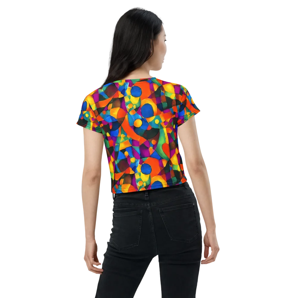 Galactic Jigsaw on Crop Tee — Back
