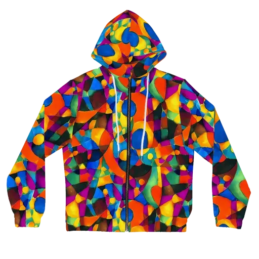 Galactic Jigsaw on a Women's Full-Zip Hoodie