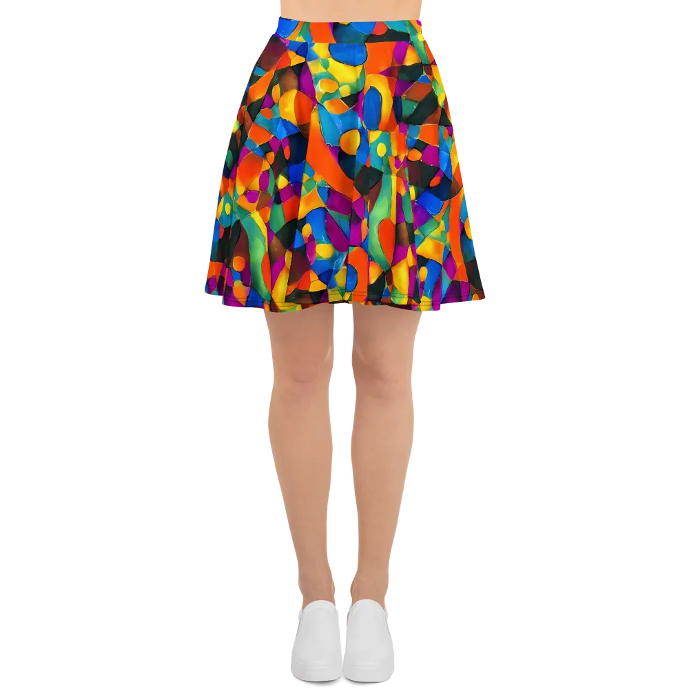 Galactic Jigsaw on Skater Skirt — Front