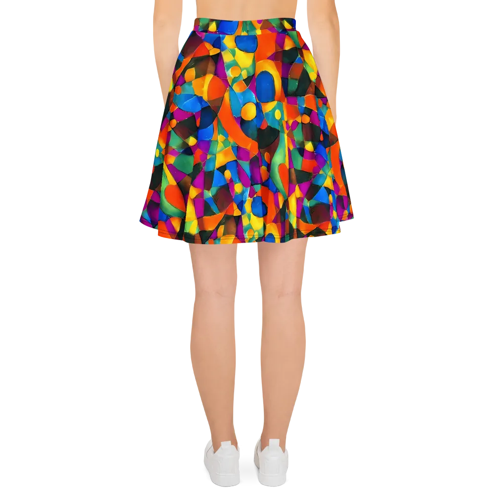 Galactic Jigsaw on Skater Skirt — Back