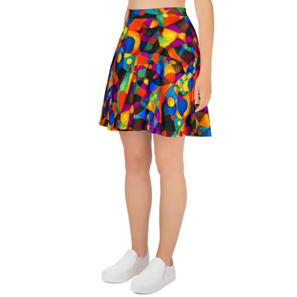 Galactic Jigsaw on Skater Skirt — Left