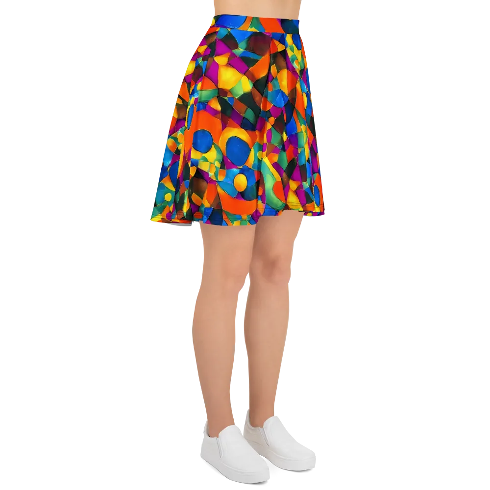 Galactic Jigsaw on Skater Skirt — Right