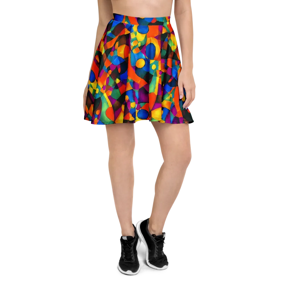 Galactic Jigsaw on Skater Skirt — Front