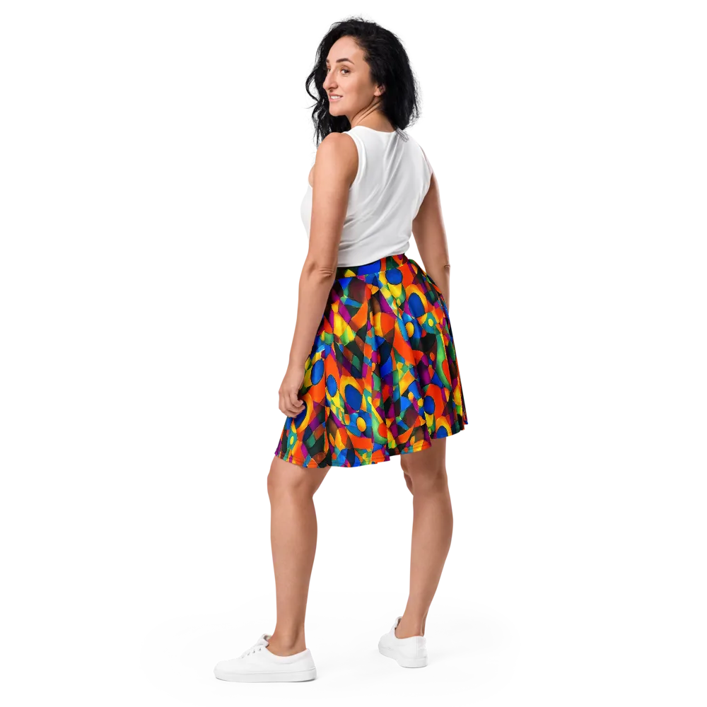 Galactic Jigsaw on Skater Skirt — Back