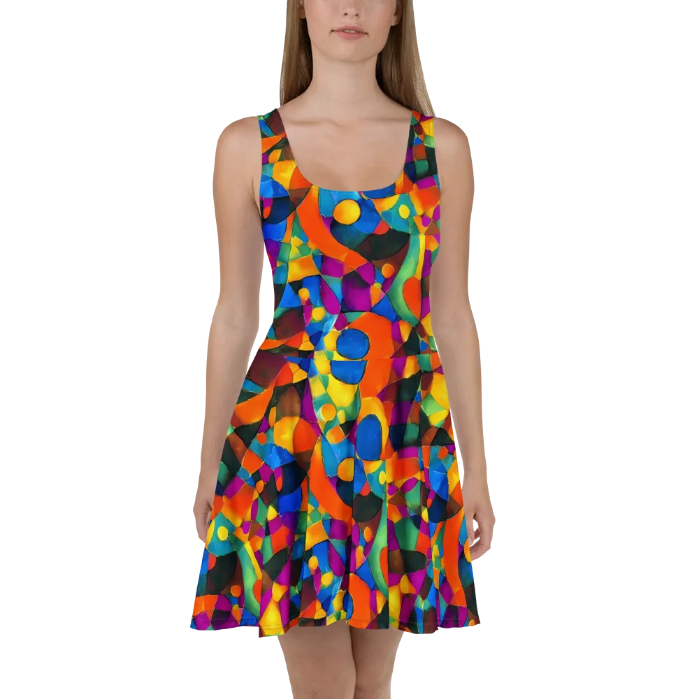 Galactic Jigsaw on Skater Dress — Front