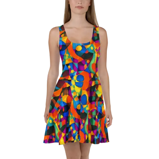 Galactic Jigsaw on a Skater Dress